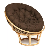 Кресло "PAPASAN ECO" P115-1/SP STD / c подушкой, ремешками / Natural (натуральный), ткань Коричневый, 3М7-147 TetChair натуральный
