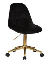 Офисное кресло для персонала DOBRIN MONTY GOLD, LM-9800-Gold, чёрный велюр (MJ9-101)