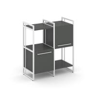 Rift Шкаф комбинированый RF.NS-005 Антрацит NEW/Металл Белый/Белый Ручки 820*396*924