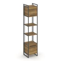 Rift Шкаф 5 ниш узкий RF.SU-54 (U) Сандал Янтарный/Металл Антрацит/Черный Ручки 420*396*2010