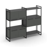 Rift Шкаф комбинированый RF.NS-004 Антрацит NEW/Металл Черный/Черный Ручки 1576*396*1286