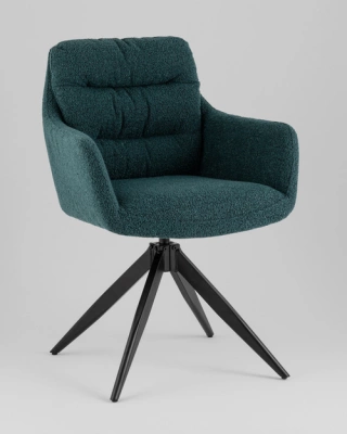 Стул обеденный мягкий Nia сине-зеленый букле Stool Group